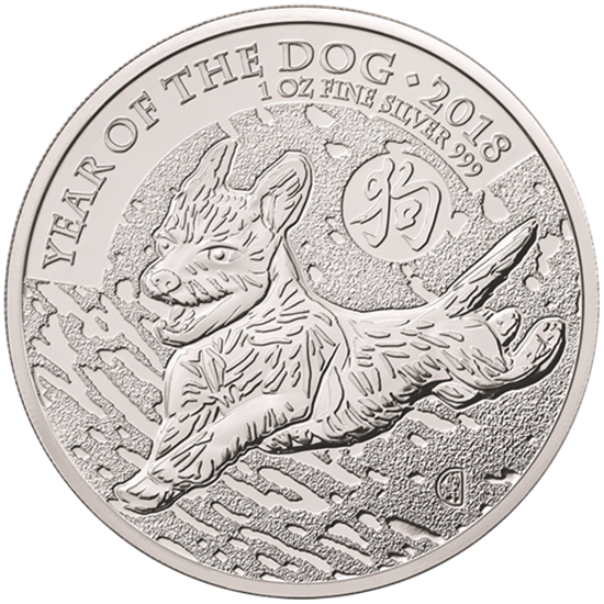 Picture of 2018 1oz Silver UK Lunar I 'Year of the Dog'