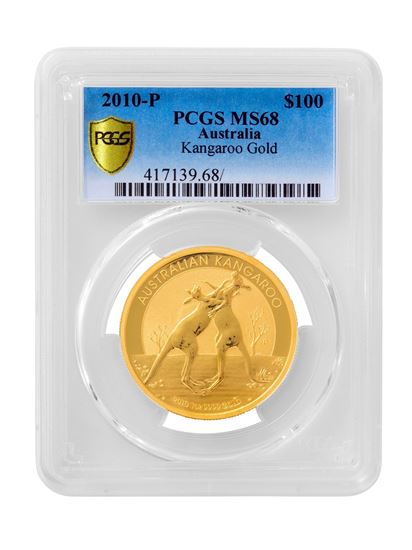 Picture of PCGS 2010 1oz Gold Australian Kangaroo MS68