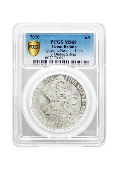 Picture of PCGS 2016 2oz Silver Queen's Beast 'Lion' MS69