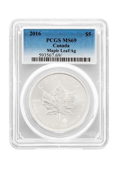 Picture of PCGS 2016 1oz Silver Canadian Maple Leaf MS69