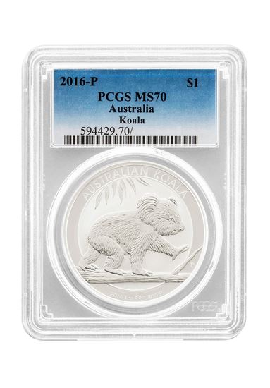 Picture of PCGS 2016 1oz Silver Australian Koala MS70