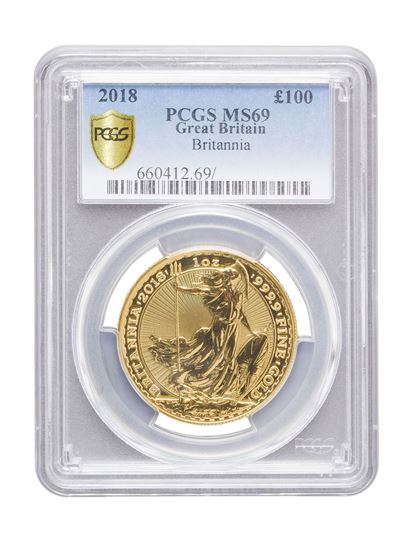 Picture of PCGS 2018 1oz Gold Britannia MS69