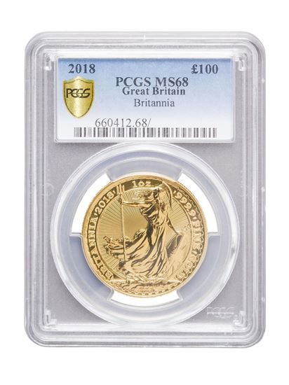 Picture of PCGS 2018 1oz Gold Britannia MS68