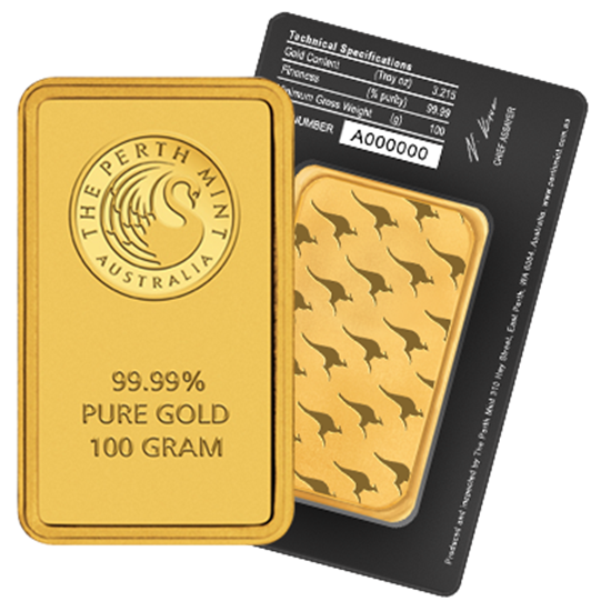 Picture of Perth Mint 100g Gold Bar