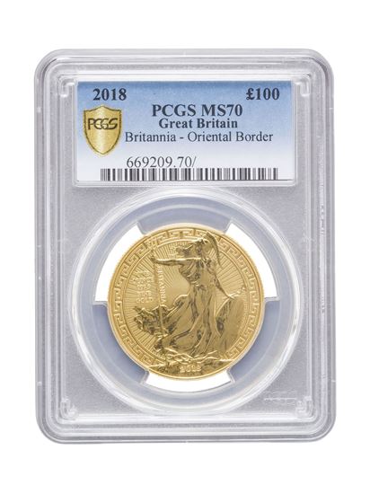 Picture of PCGS 2018 1oz Gold Britannia Oriental Border MS70