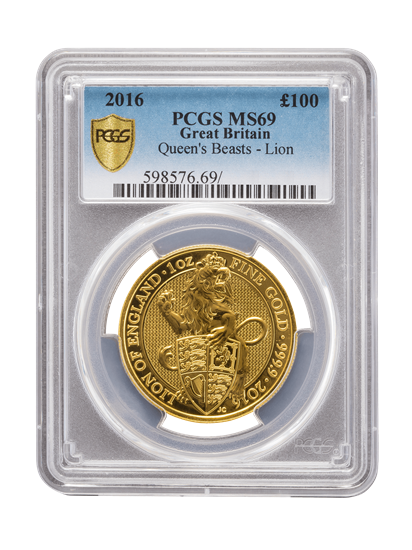 Picture of PCGS 2016 1oz Gold Queen's Beast 'Lion' MS69