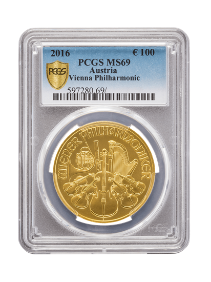 Picture of PCGS 2016 1oz Gold Austrian Philharmonic MS69