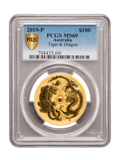 Picture of PCGS 2019 1oz Gold Australian Dragon and the Tiger MS69